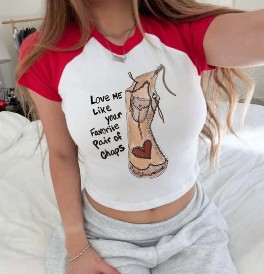 Love me like your favorite pair of Chaps Baby Tee