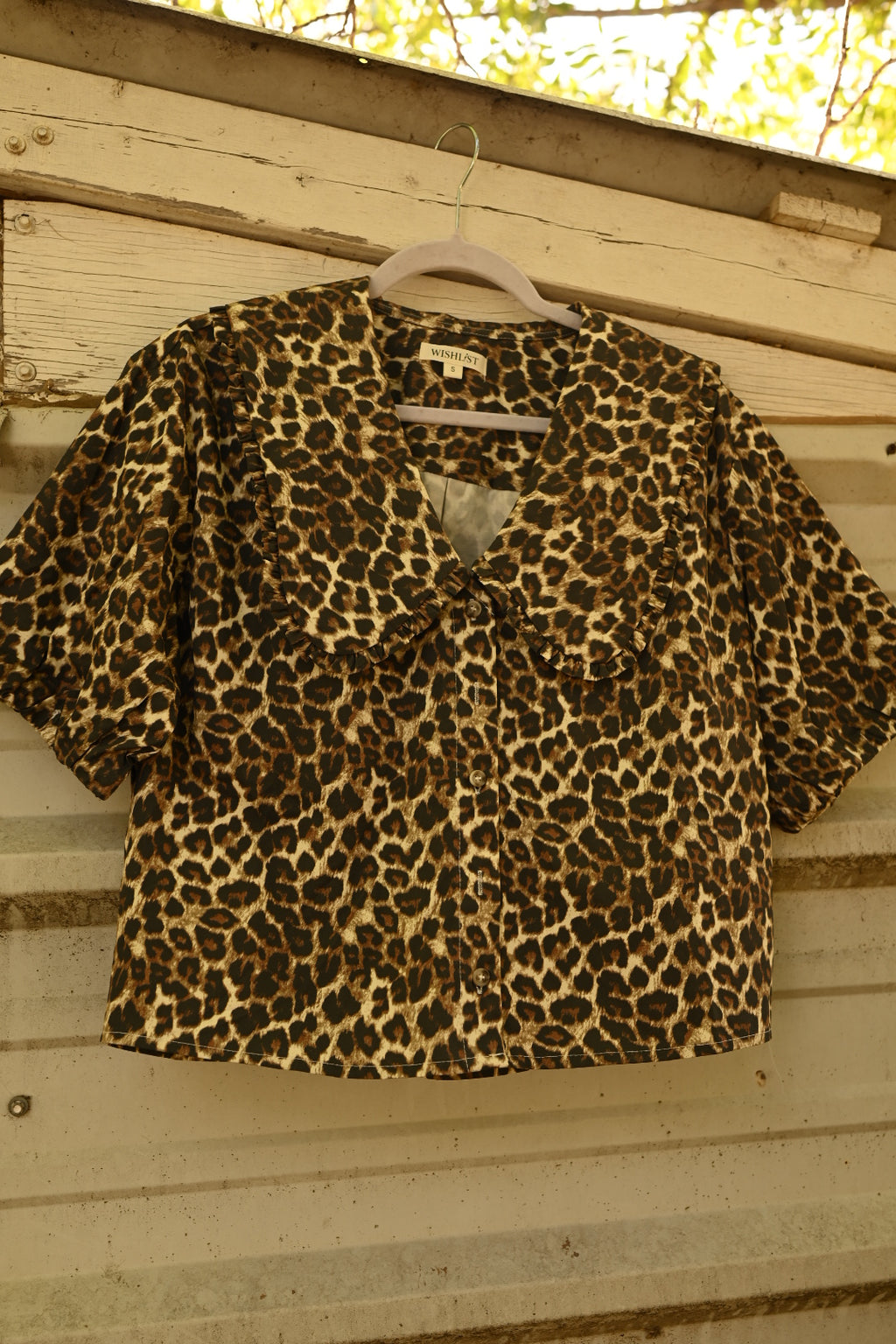 LEOPARD COLLARED Blouse