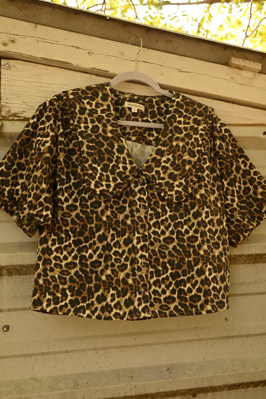 LEOPARD COLLARED Blouse