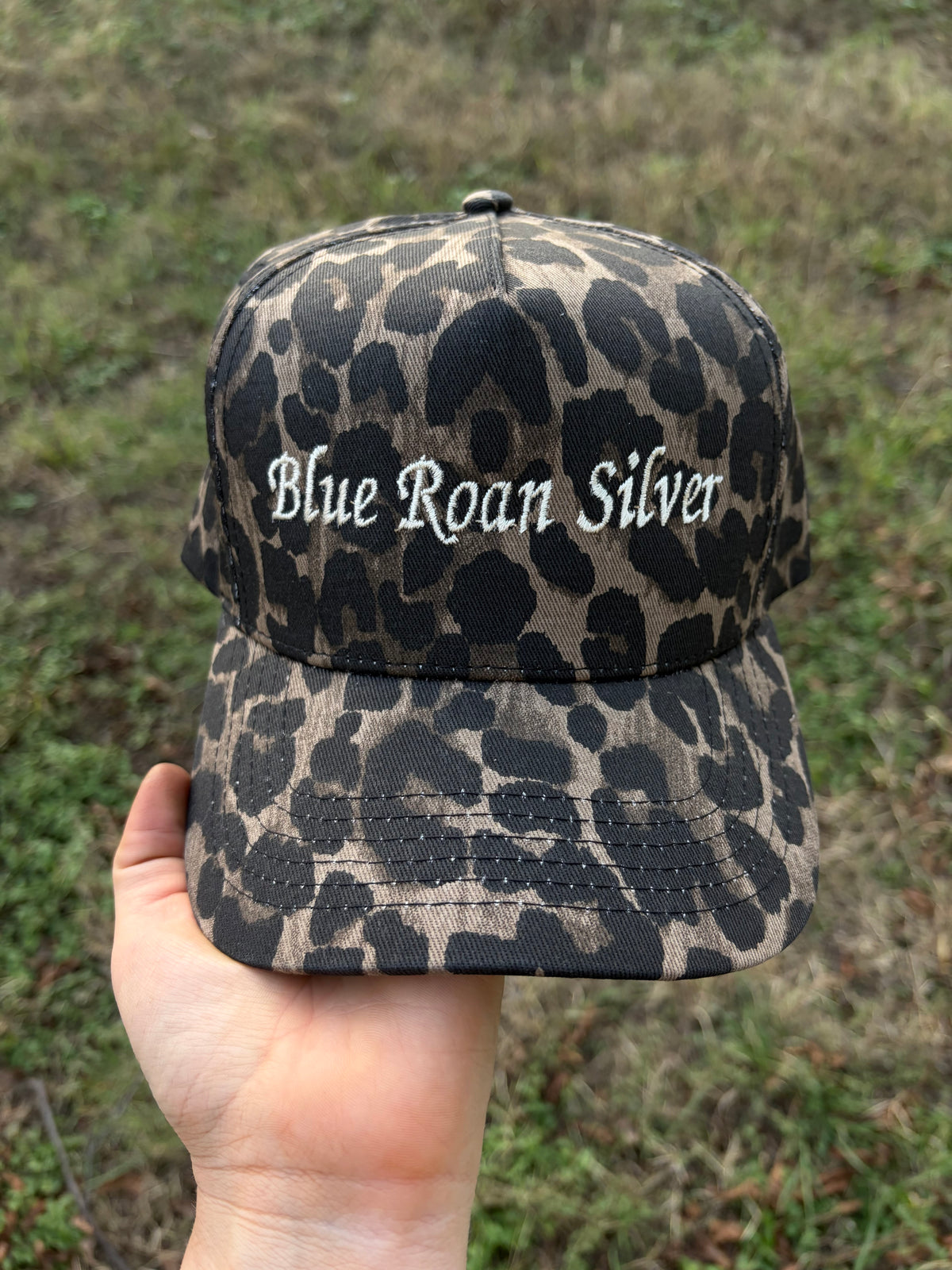 Blue Roan Silver leopard hat PRE ORDER