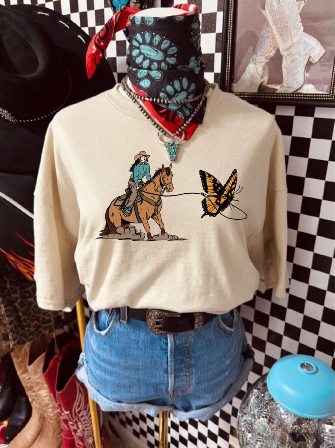 The Breakaway Butterfly T-shirt cream color