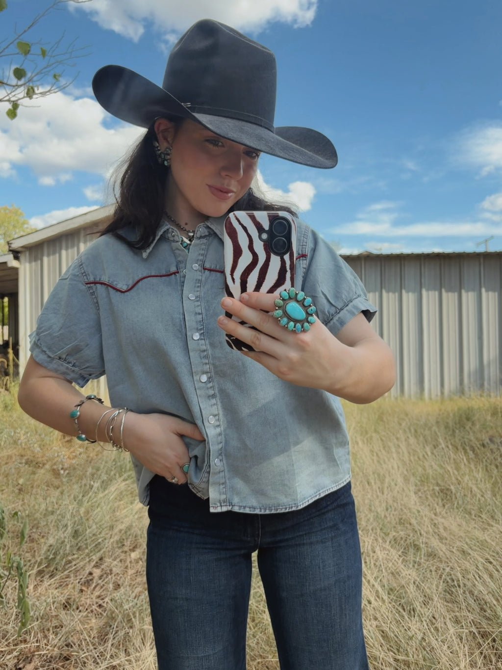 LIGHT COWGIRL DENIM TOP
